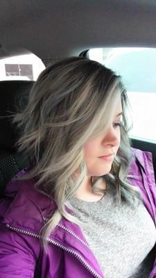 another angle of the grey/silver highlights by Marilynn