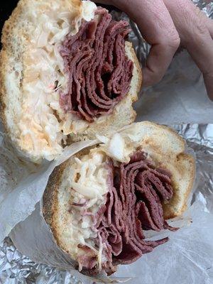 Corned Beef and Pastrami Reunen on a Hero