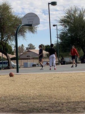 Basketball court in use