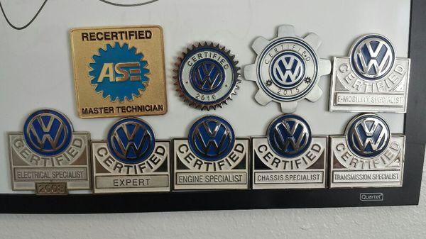 VW Master certified. ASE master certified