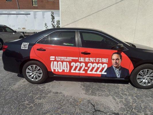 Car wrap advertising for a client.