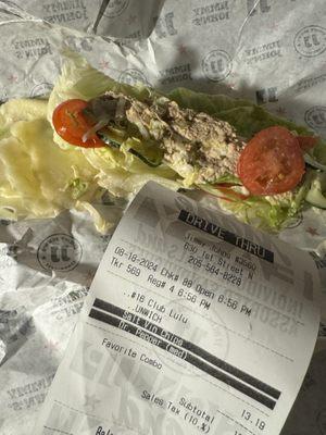 Tuna unwich and receipt