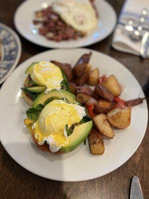 Veggie Benedict with breakfast potatoes