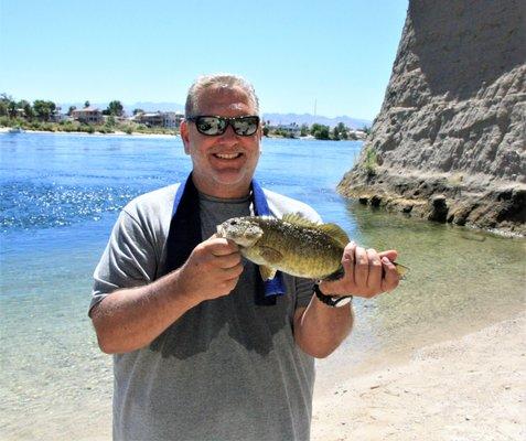 Mark with a smallmouth caught at Maggies Cove