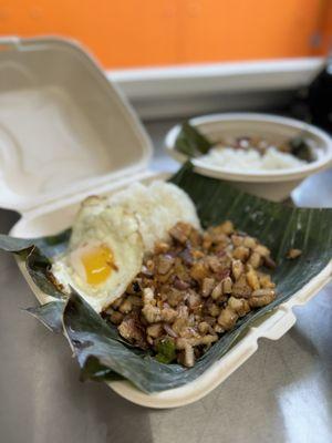 Pork Belly Sisig With Rice & Egg