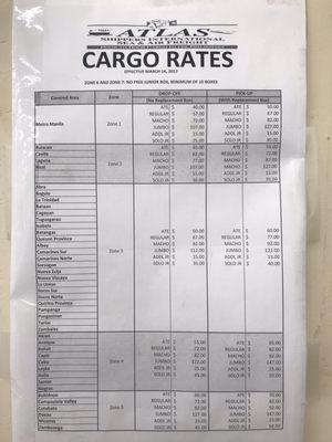 Real price list posted