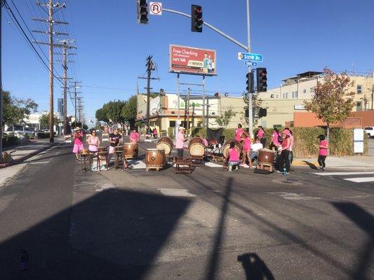 Taiko San Diego drumming up encouragement!