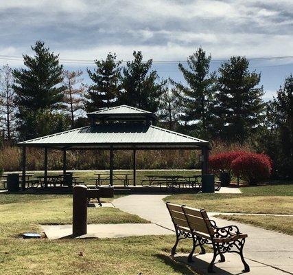 Picnic pavilion with BBQ grill.