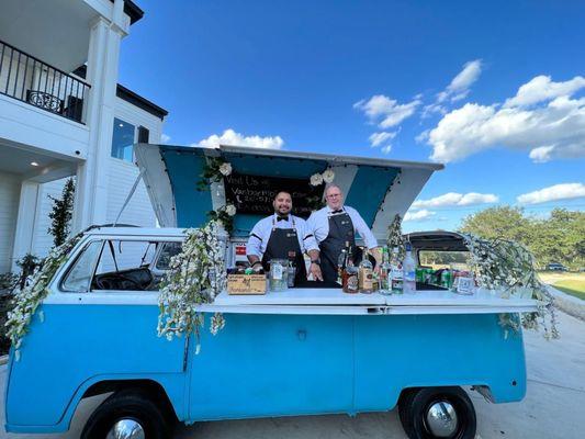 Adam's custom bar he brought to our venue