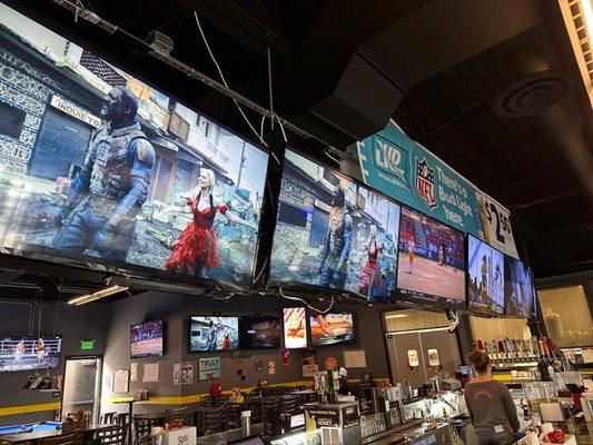 25+ TVs throughout the entire restaurant.