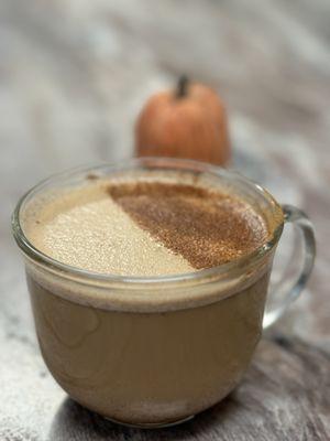 Organic fresh Pumpkin Spice Latte w/ full fat coconut milk