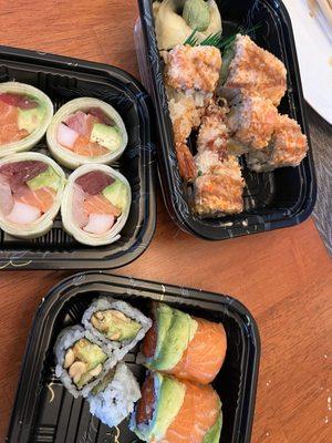 9. Naruto Roll, 4. Spicy Titanic Roll, 2. Angry Dragon Roll, Peanut Avocado Roll