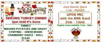 We are OPEN THANKSGIVING!