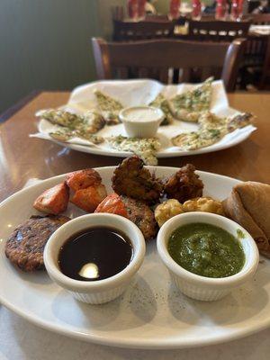 Assorted Platter & Garlic Naan