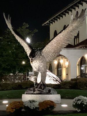 Eagle Statue at night.