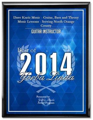 Award for Guitar Instructor