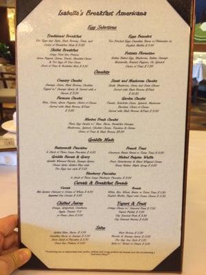 breakfast menu