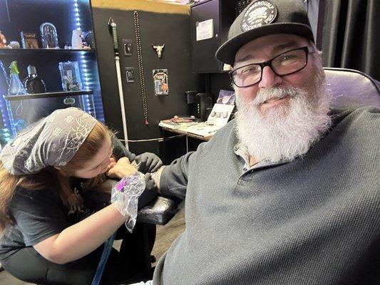 Me getting my tattoo