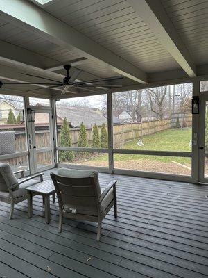 Our porch, painted by Fine Line Painting.