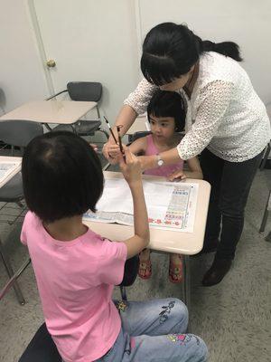 Ms.Liu's Calligraphy class during the summer program!