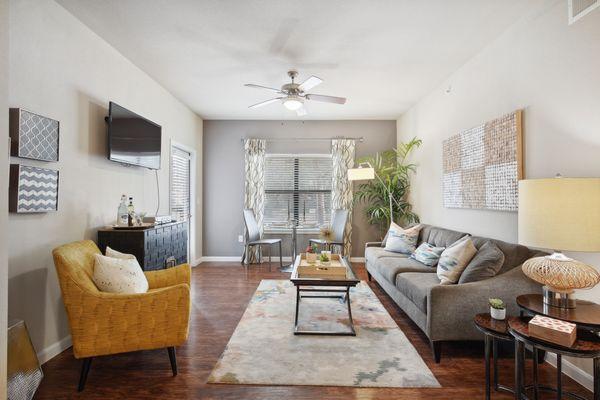 Living room and patio entry