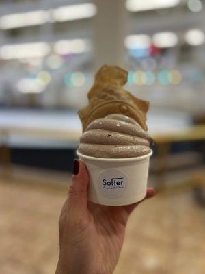 Chocolate ice cream with a Nutella taiyaki