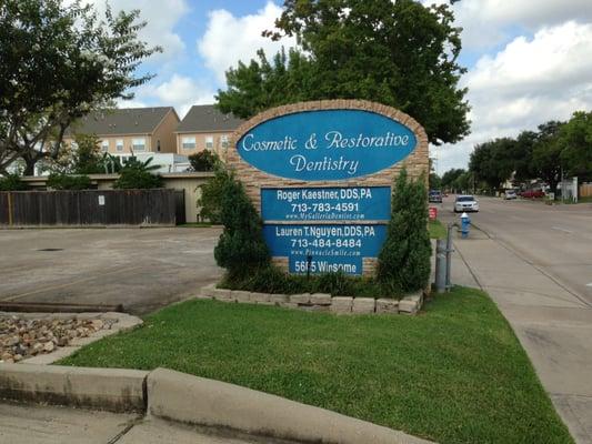 Office sign on Winsome Lane.  Convenient parking in front of the building