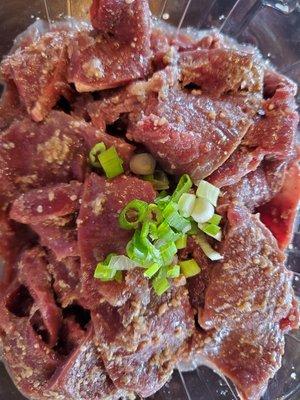 Yumtong-. Marinated Beef Heart is back.