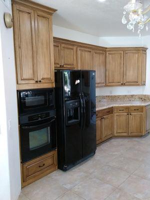 Java glaze custom maple kitchen after water damage