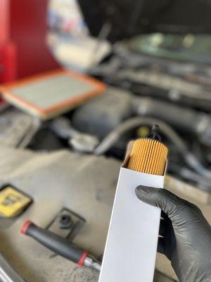 New oil filters are included with each oil change service.