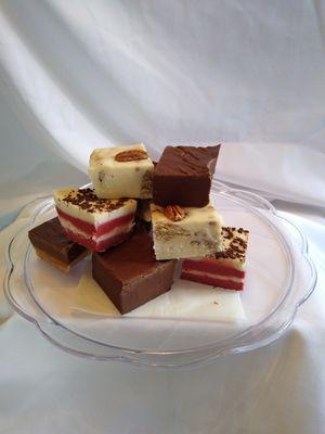 Numerous flavors of fudge