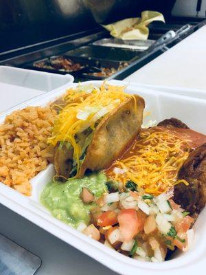 #13 chile relleno and a beef taco combo