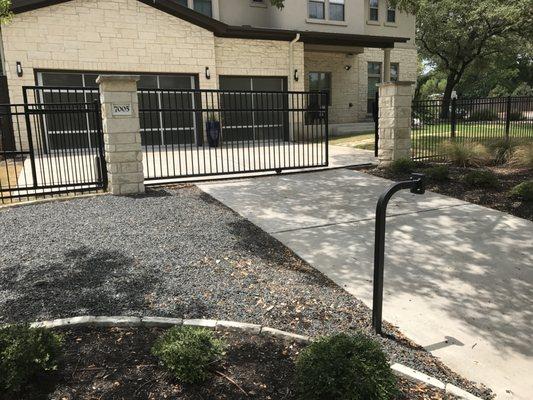 Custom Driveway Gate w/ Liftmaster RSL12U Sliding Gate Operator Built & Installed by AUSTIN ENTRY