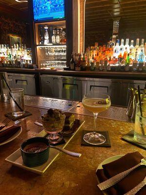 Dessert trio at the bar