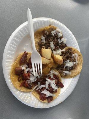 Bistec and Trompo tacos