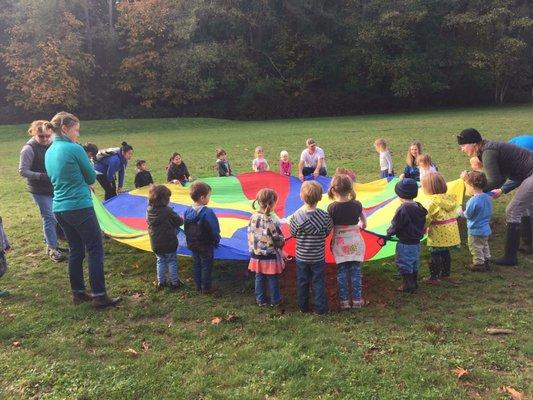 Two's Class field trip & parachute fun!