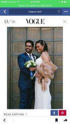 We even ended up in a Vogue article about NYC City Hall Wedding Style!