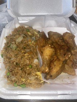 10pc Wing Combo - vegetable fried rice, honey garlic wings