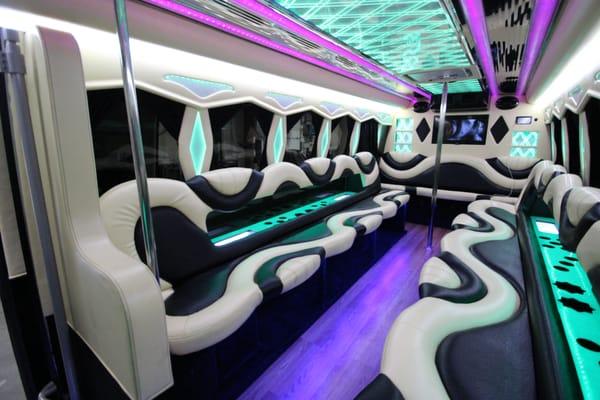 Party buses Limo interiors now available.