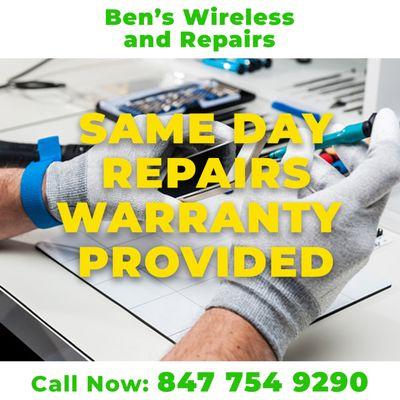 Same Day Repairs
Warranty Provided