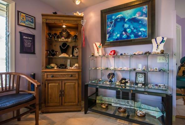 Come early for your appointment and check out our lovely gift shop items-crystals, gem stones, jewelry, cds, books and more!