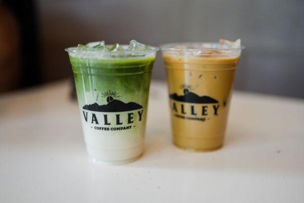 Matcha Latte & Honey Lavender Latte