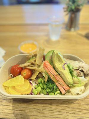 Under the Poke bowl with chicken double veggies (instead of rice or noodles)