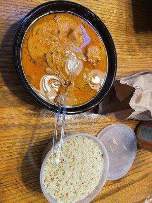 Butter chicken Rice bowl/2Naan Bread