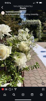 Flowers down the aisle