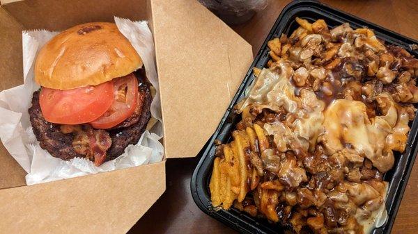 Filthy Burger & BBQ roasted pork/pepperjack loaded fries