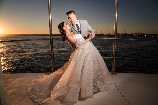 Planner @lizzylizevents Yacht @legacycruisessd Photo @linandjirsa Cinema @anchoredfilms Black Lace Dress @laguna_bridal @teranicouture Weddi