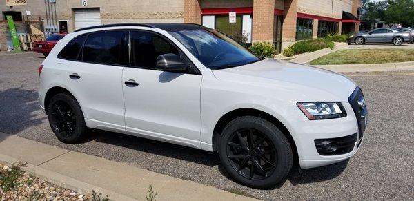 Lynx Wrap - Audi in Gloss Storm Grey with Carbon Fiber Roof and Mirrors