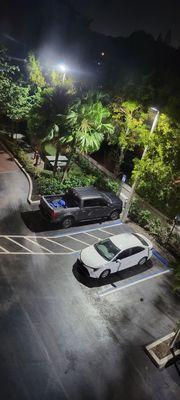 View of the parking lot from the 4th floor