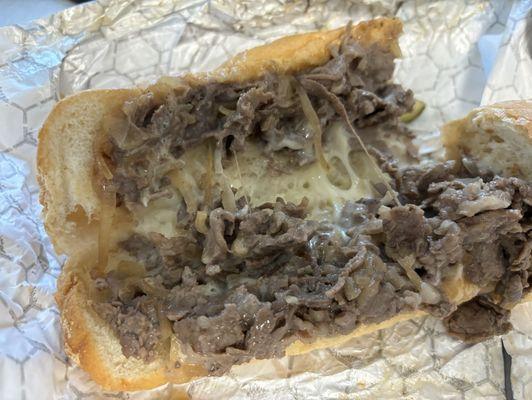 Inside the Philly Cheesesteak.